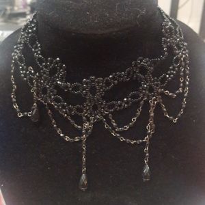 Beaded black choker